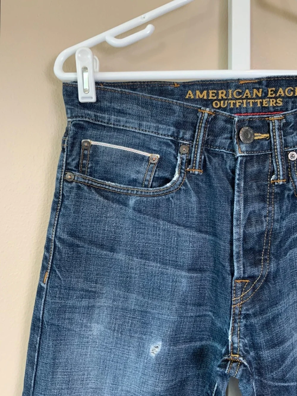 American Eagle Original Taper Distressed Jeans